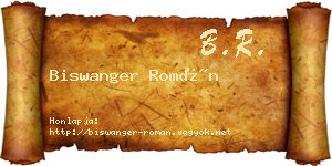Biswanger Román névjegykártya